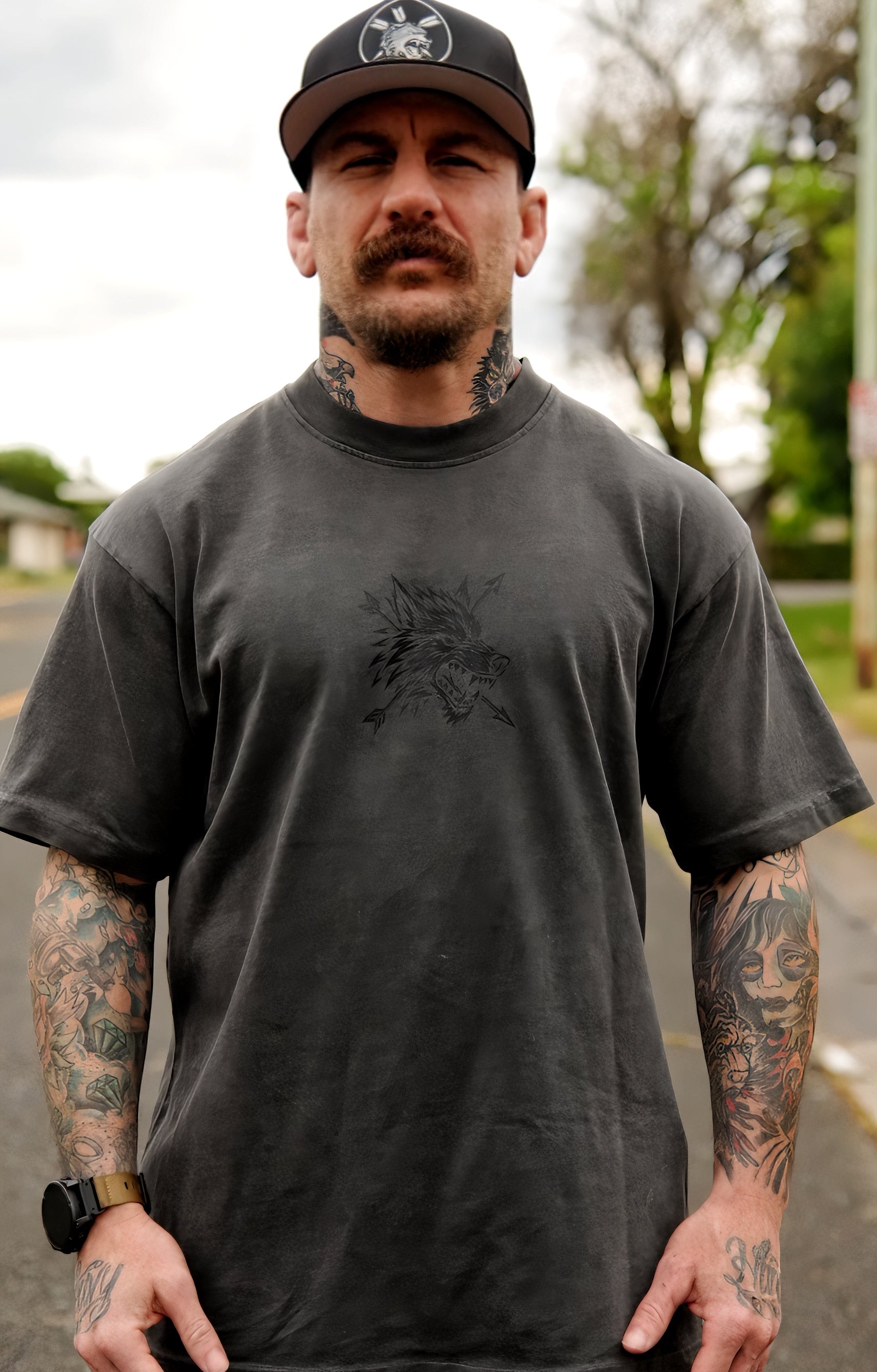 Oversized Heavyweight Wolf Tee