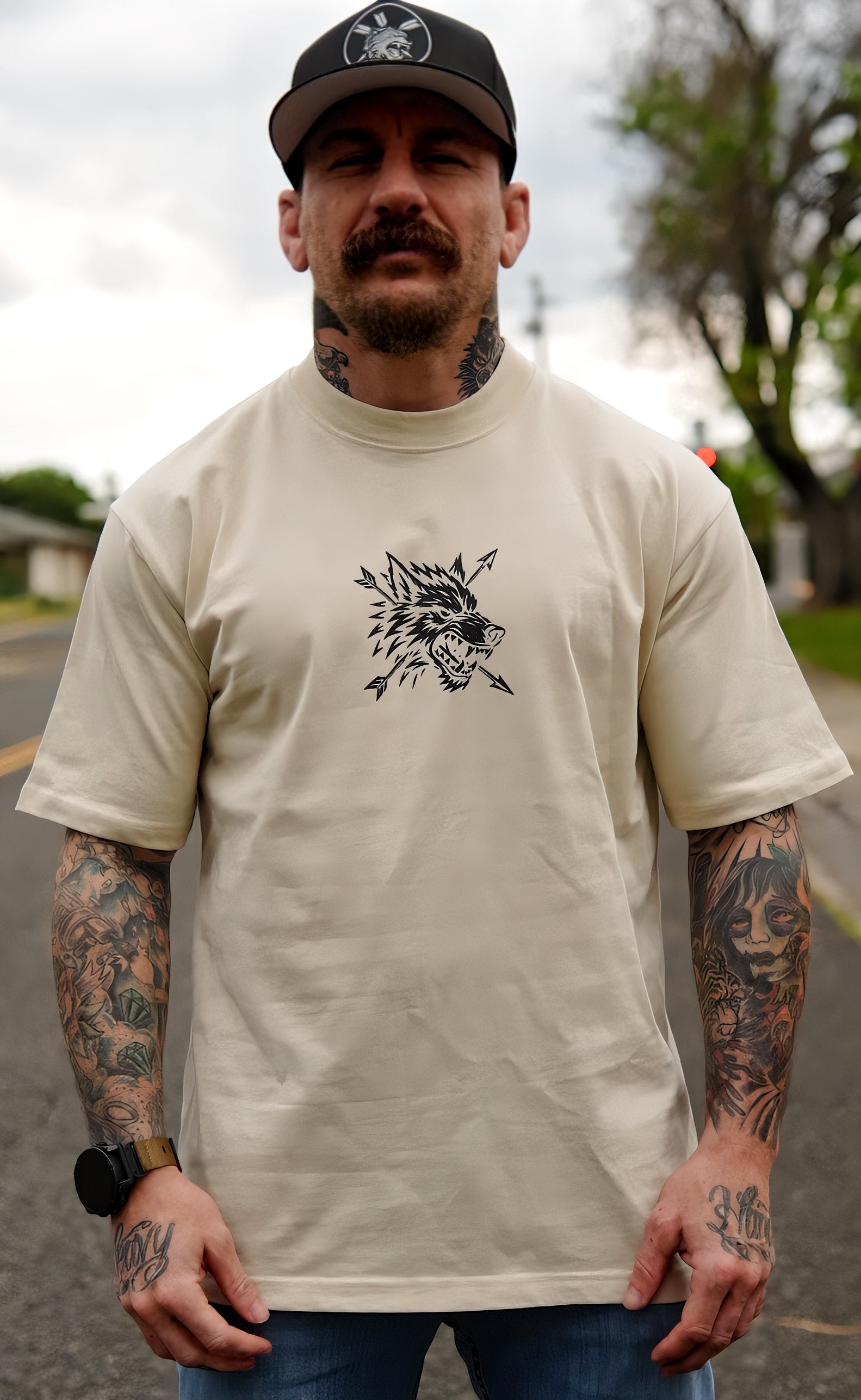 Oversized Heavyweight Wolf Tee